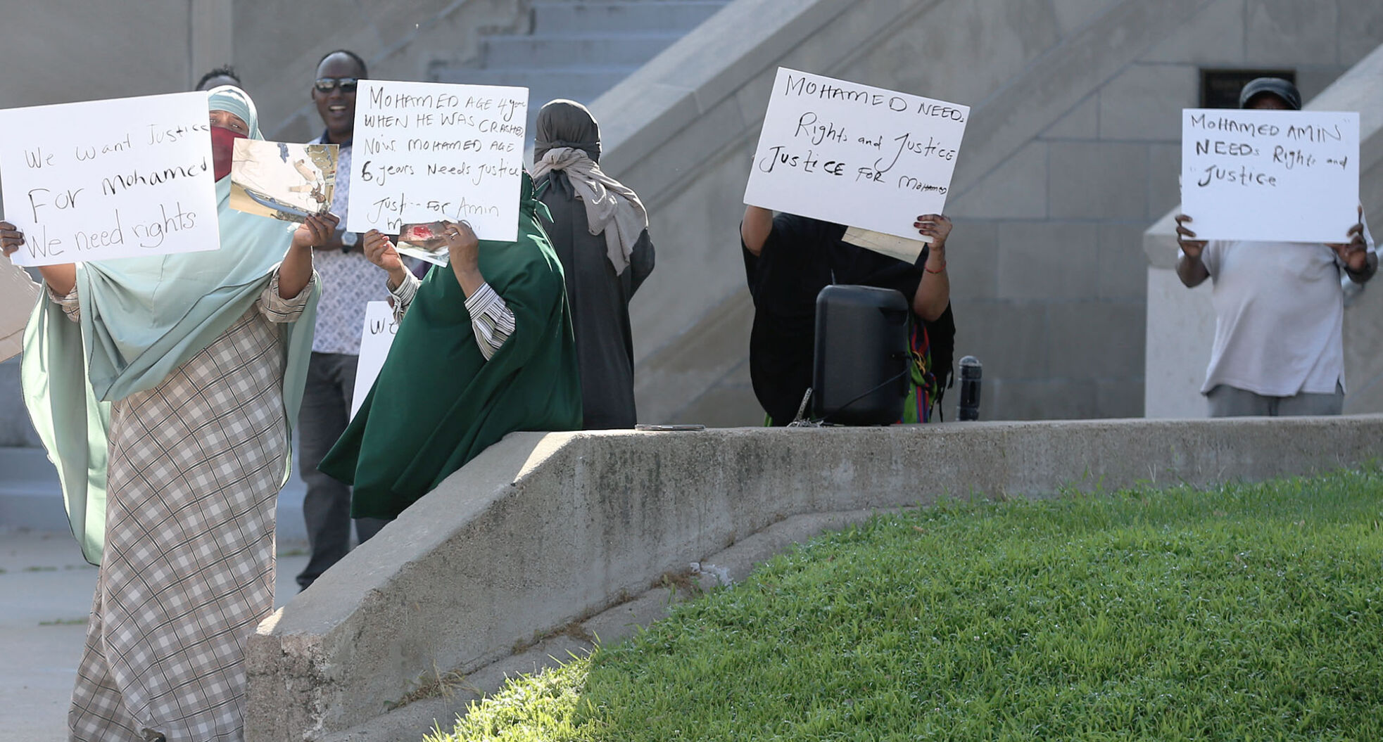 Mohamed Farah demonstration